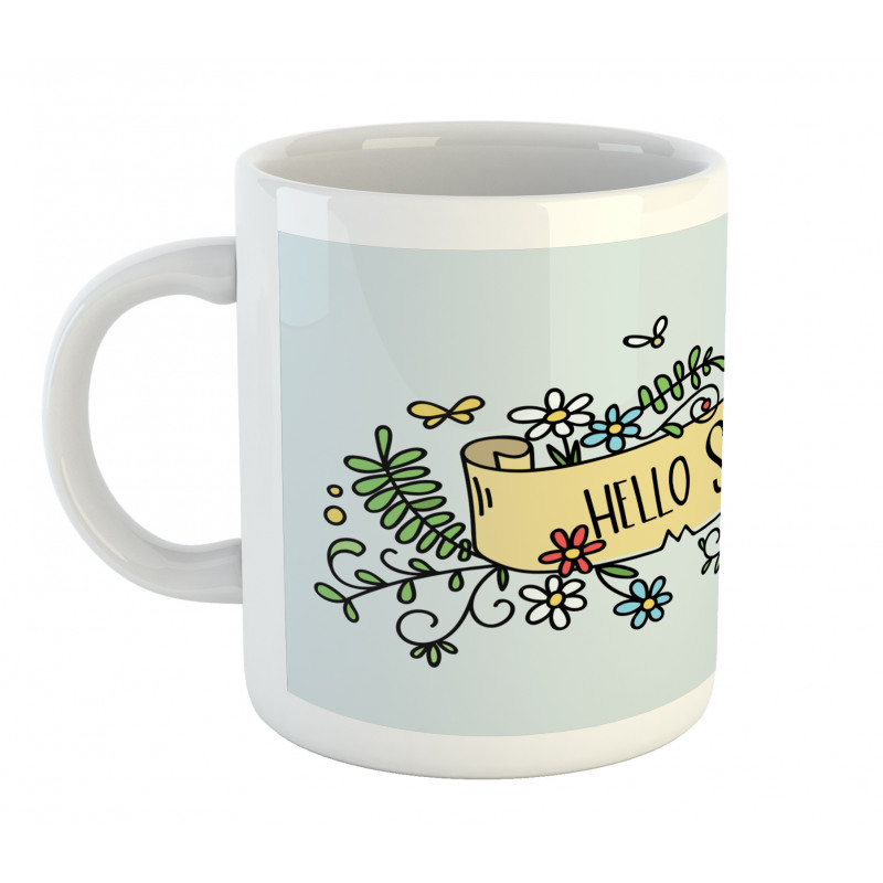 Floral Hello Summer Ribbon Mug