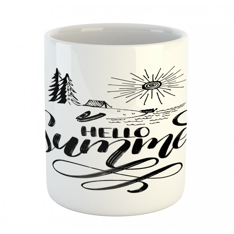 Hello Summer Camping Vacation Mug