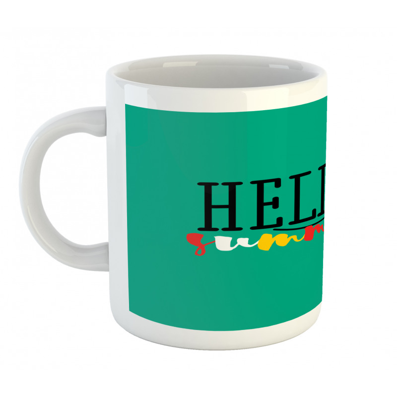 Floral Hello Summer Text Mug