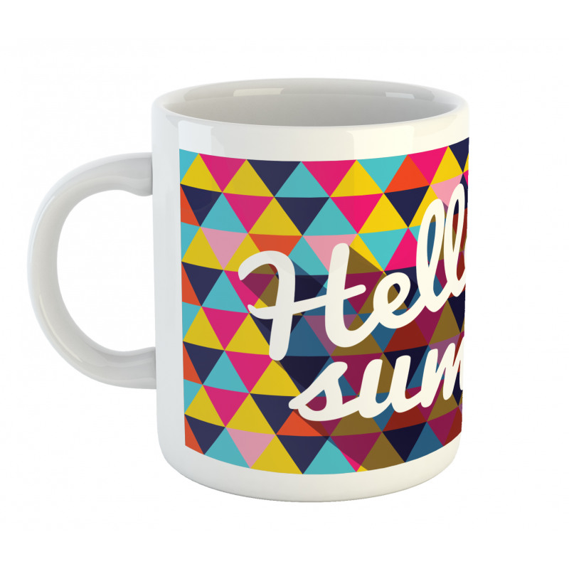 Retro Triangles Hello Summer Mug