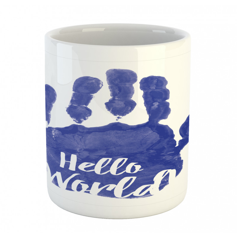 Hello World Color Hand Print Mug