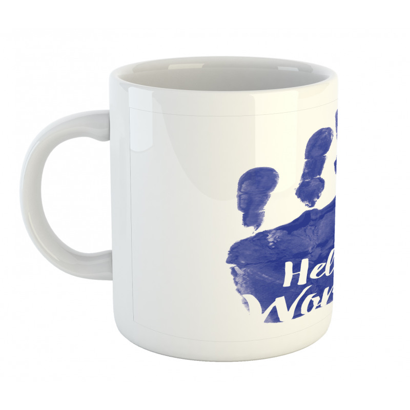 Hello World Color Hand Print Mug