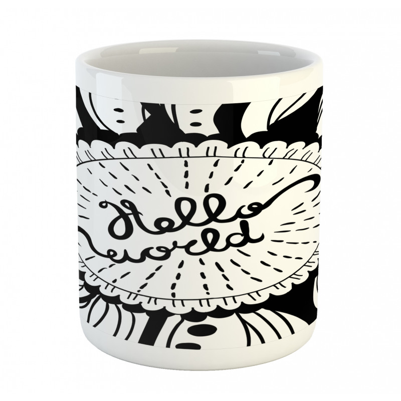 Monochrome Style Hello World Mug