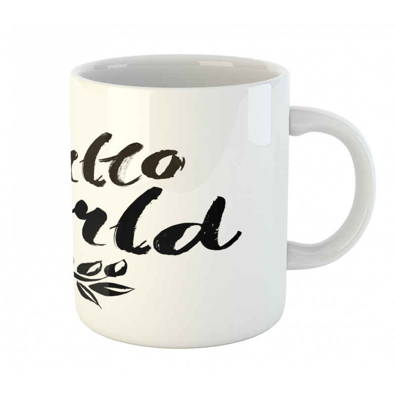 Brush Lettering Hello World Mug