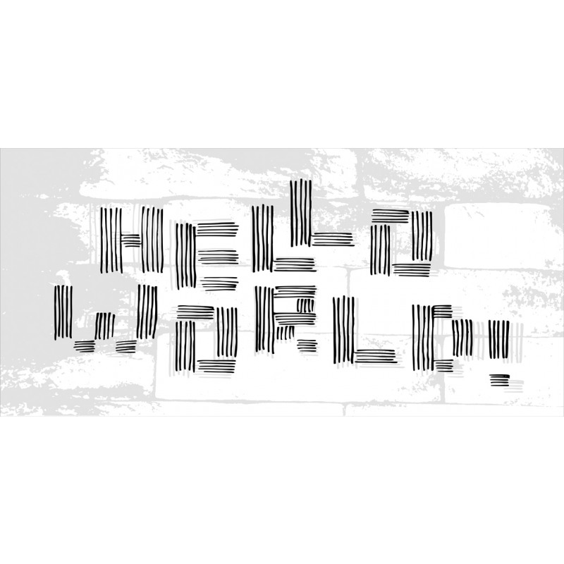 Abstract Striped Hello World Mug