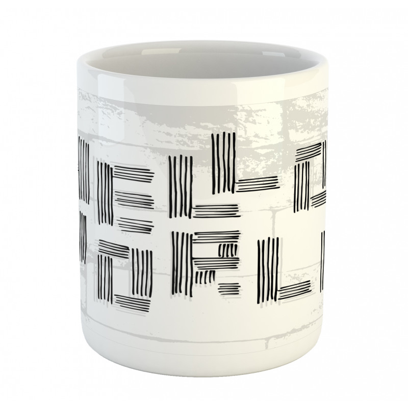 Abstract Striped Hello World Mug