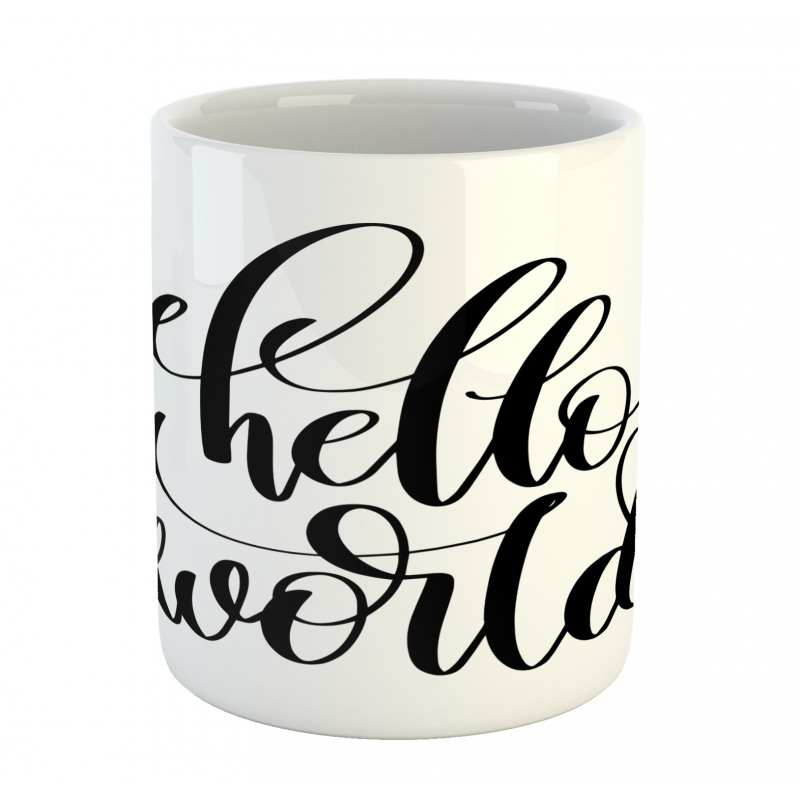 Hand Written Hello World Art Mug