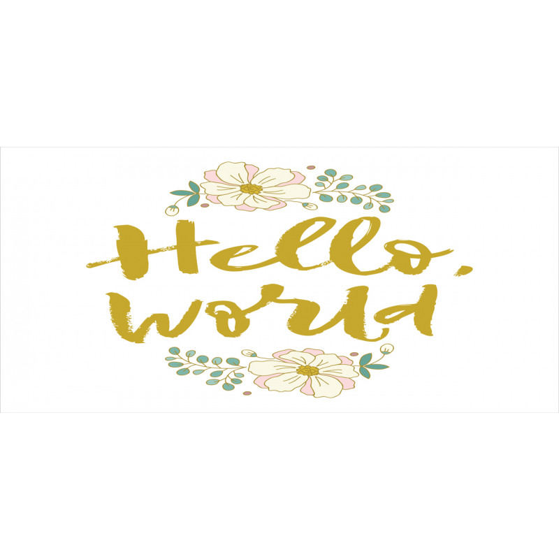 Floral Hello World Lettering Mug