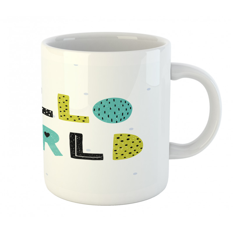 Boys Hello World Polka Dots Mug