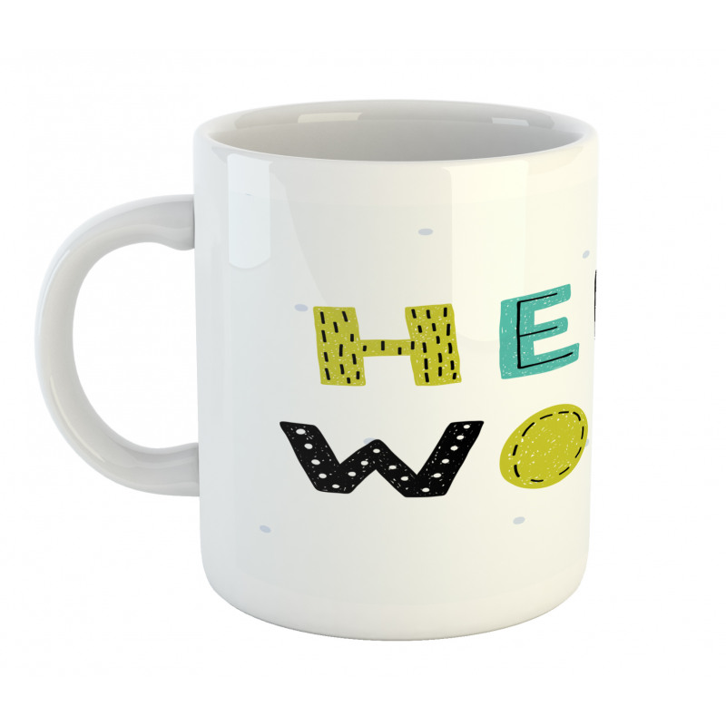 Boys Hello World Polka Dots Mug