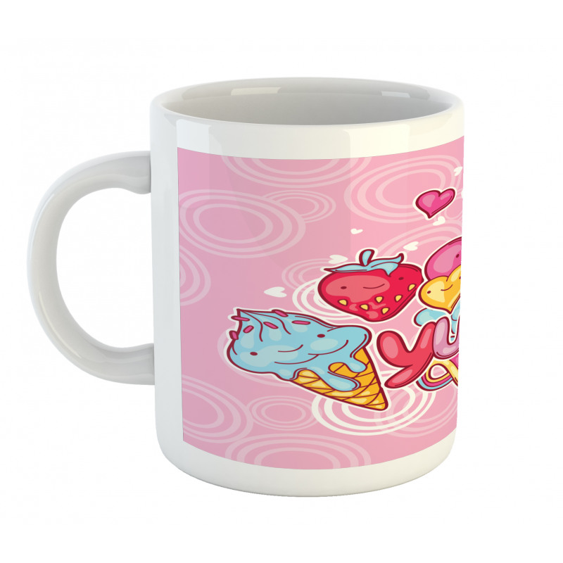 Heart Ice Cream Strawberry Mug