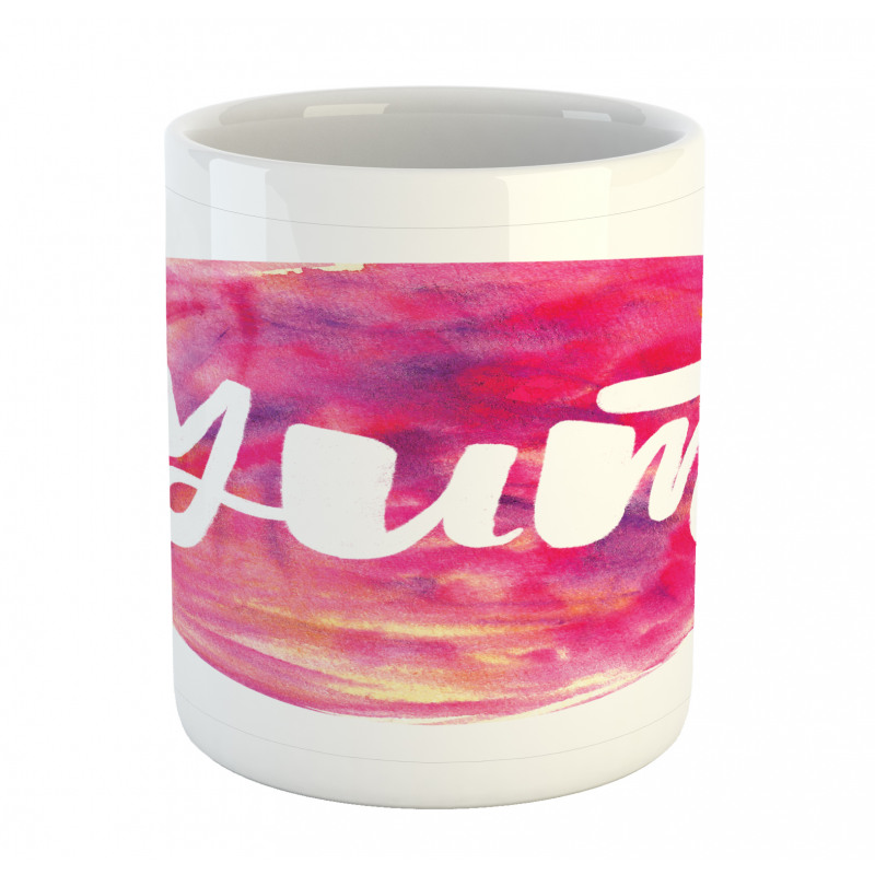 Wording on Watercolor Round Mug