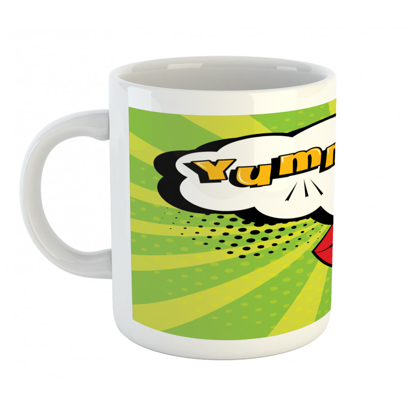 Retro Comic Balloon Lips Art Mug