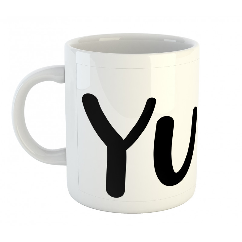 Simplistic Text in Monochrome Mug