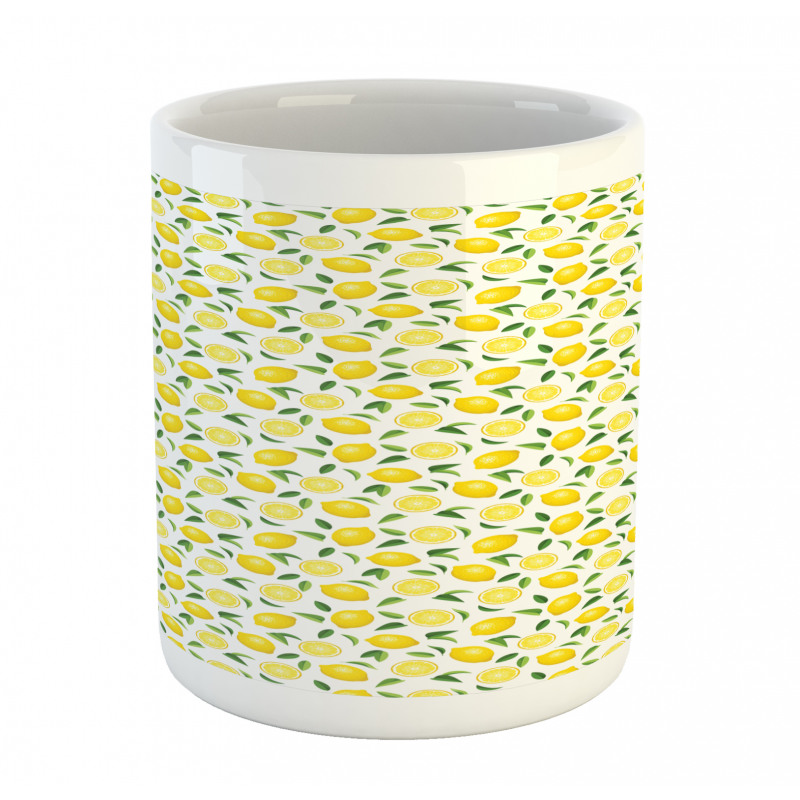 Fruit Art Lemons and Leaves Mug