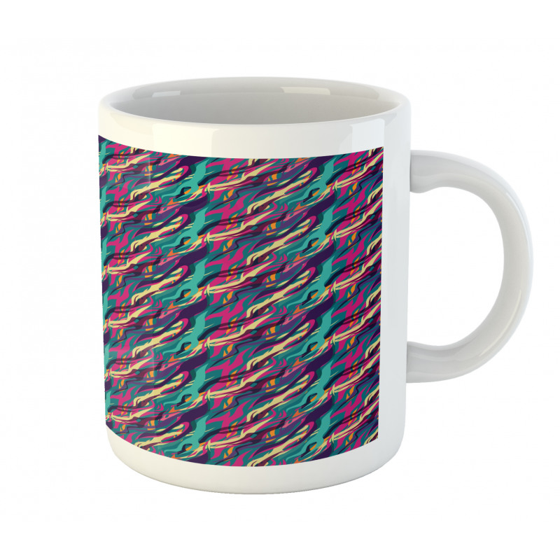 Wavy Diagonal Look Stripes Mug