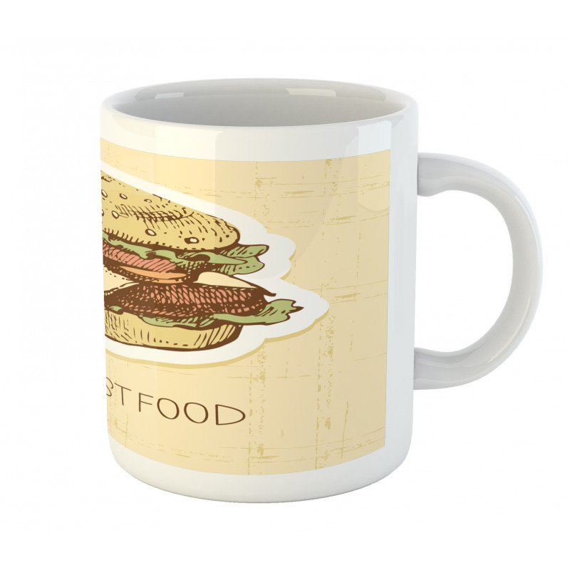 Grunge Retro Fast Food Mug