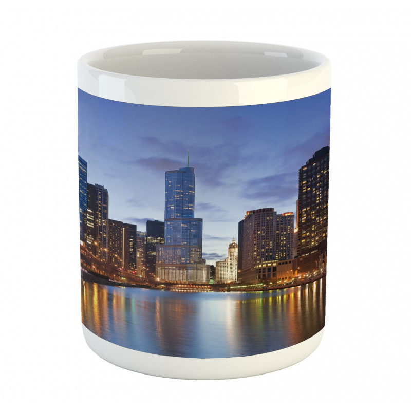 Chicago Riverside at Night Mug