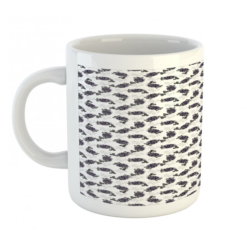 Sketchy Pattern Blueberry Mug