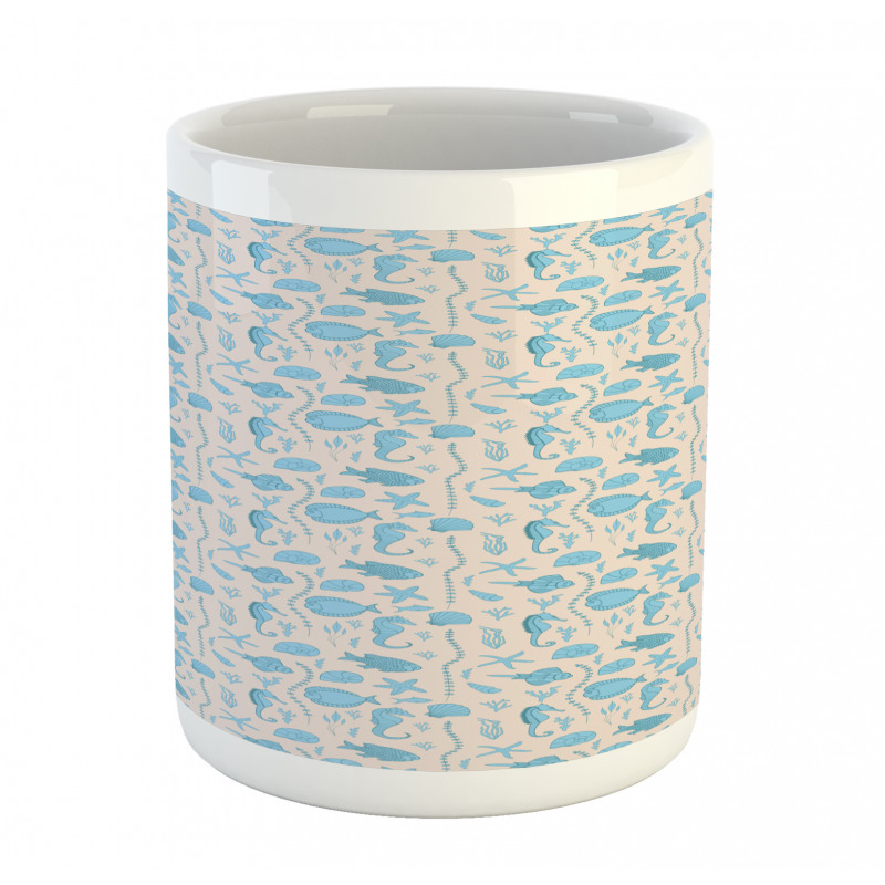 Sea Weeds Seahorses Fish Mug