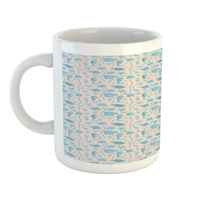 Sea Weeds Seahorses Fish Mug