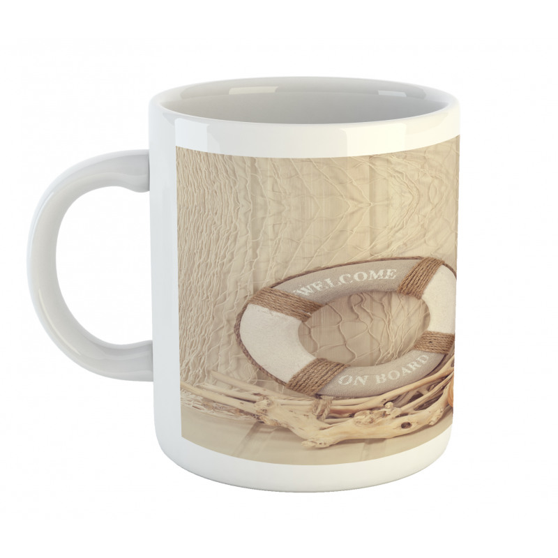 Life Buoy Wooden Sepia Mug