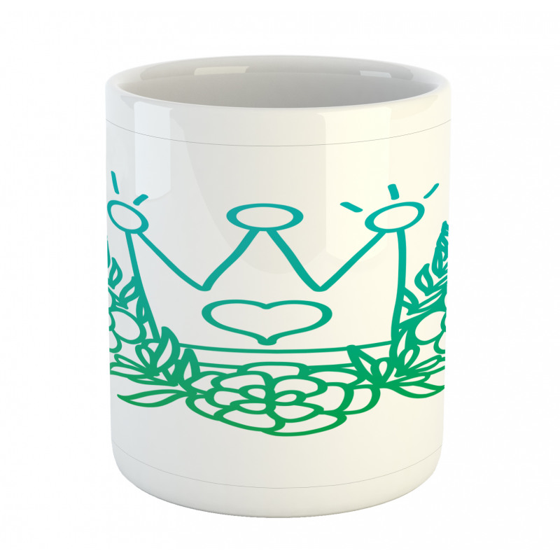 Majestic Crown and Flowers Mug