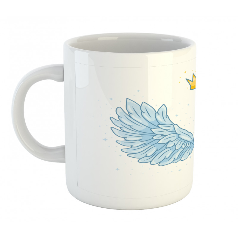 Angel Wings and Crown Above Mug