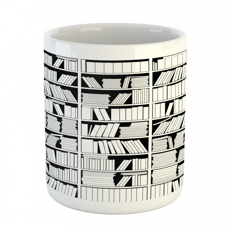 Monochromatic Bookshelves Mug