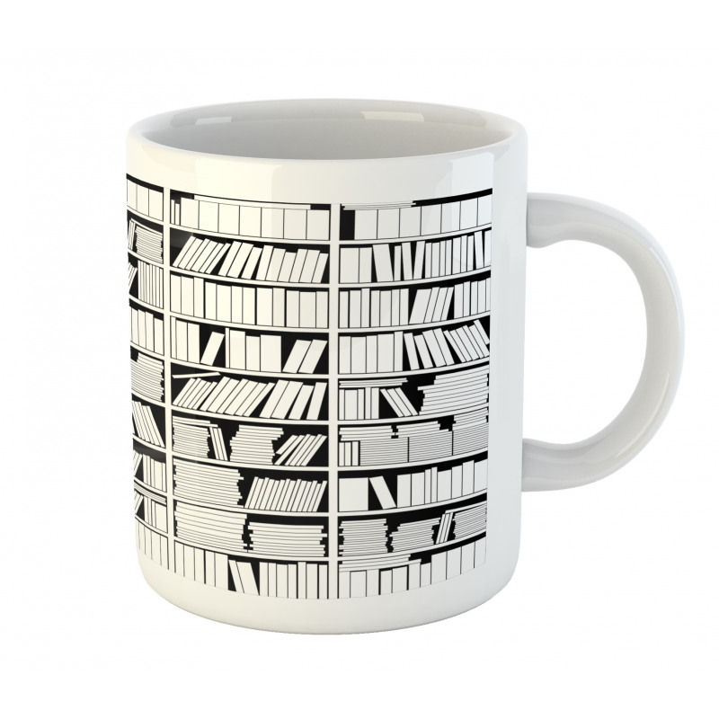 Monochromatic Bookshelves Mug