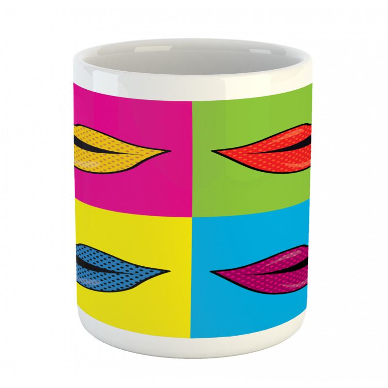 Colored Lips in Squares Mug