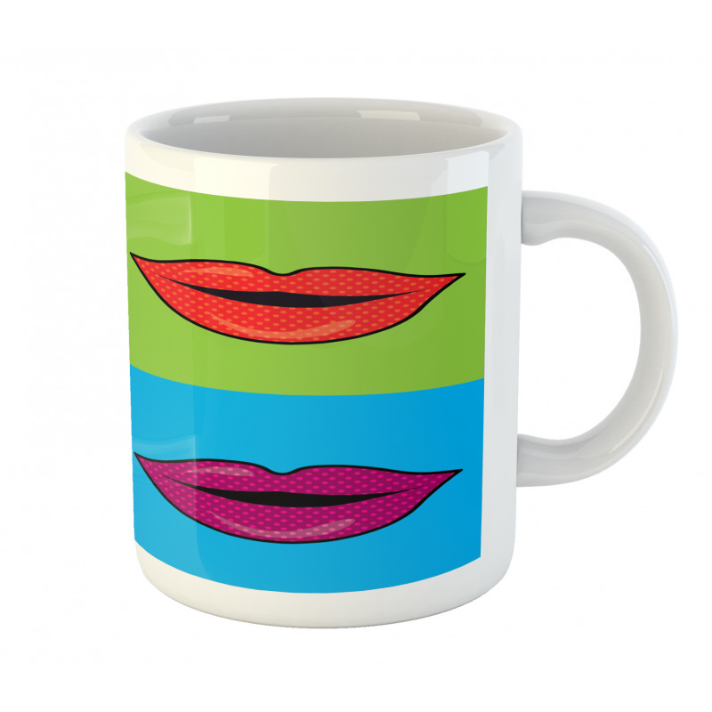 Colored Lips in Squares Mug