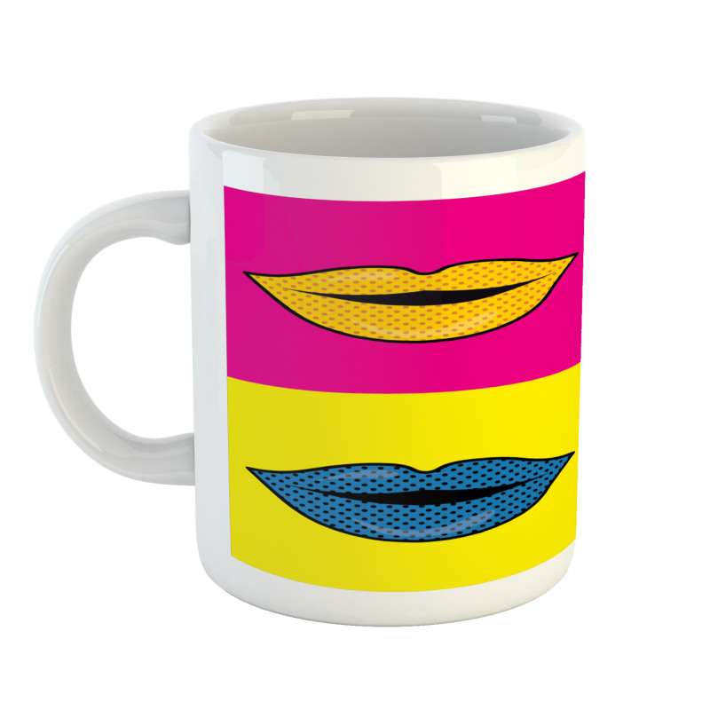 Colored Lips in Squares Mug