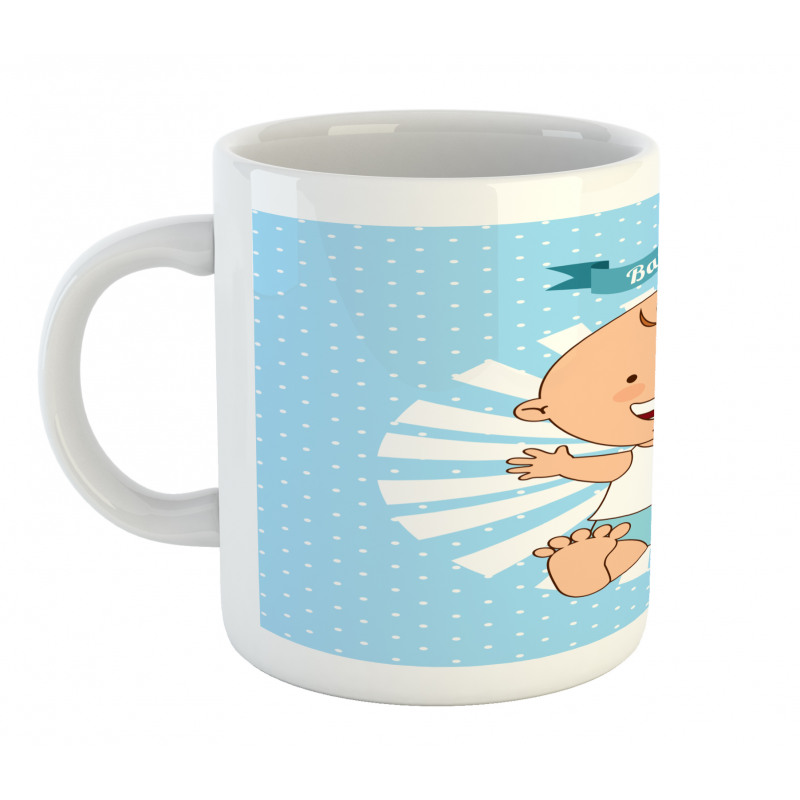 Happy Boy on Stripes Mug