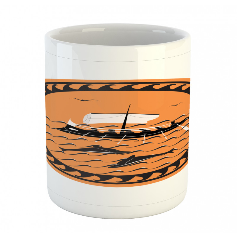 Greek Ship on Waves Mug