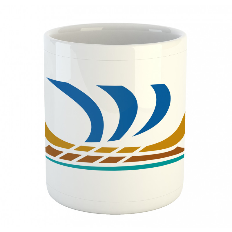 Colorful Greek Ship Sign Mug