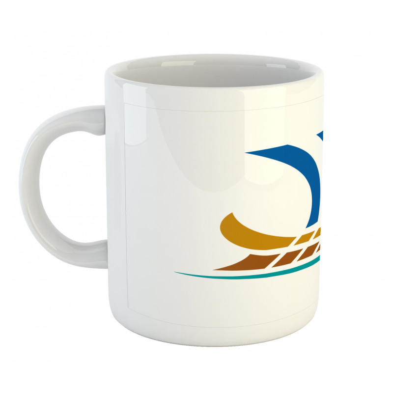 Colorful Greek Ship Sign Mug