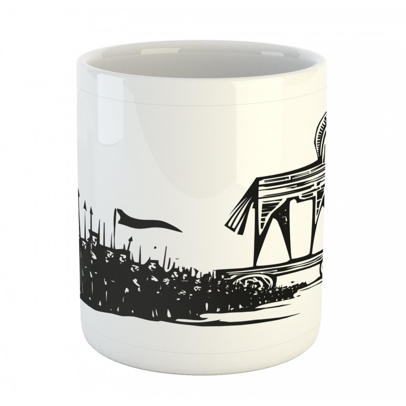 Woodcut Style Greek Trojan Mug