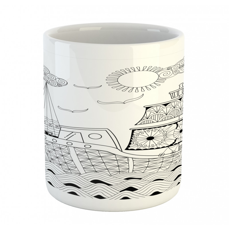 Antique Ship Waves Mug