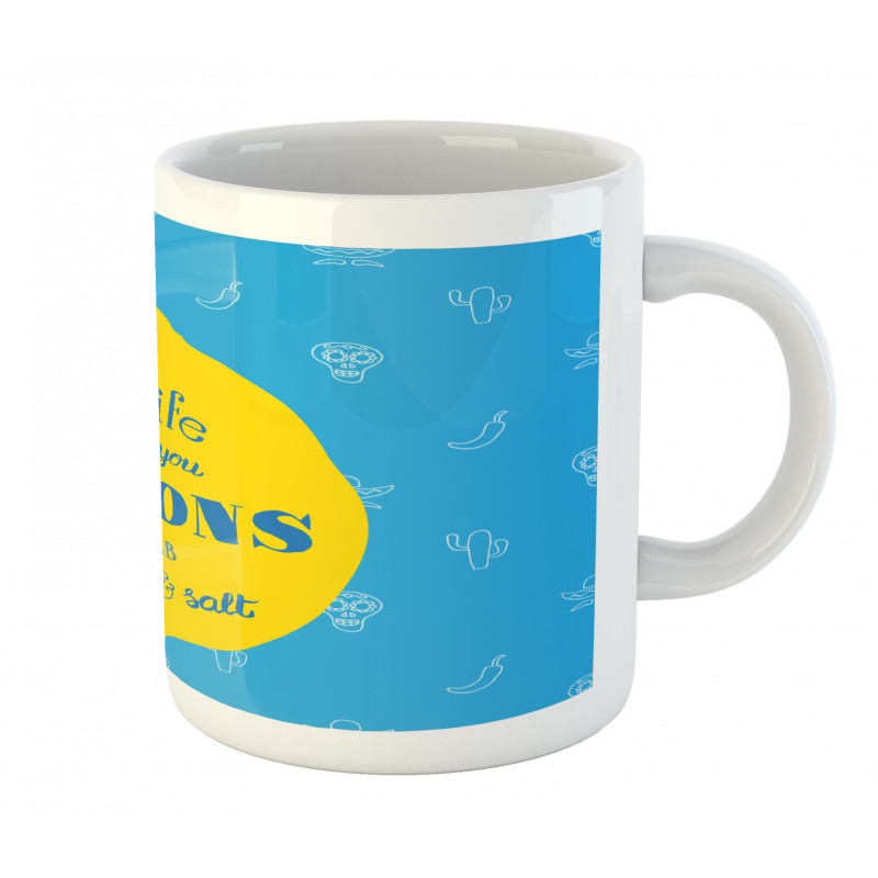 Mexican Words on Lemon Mug