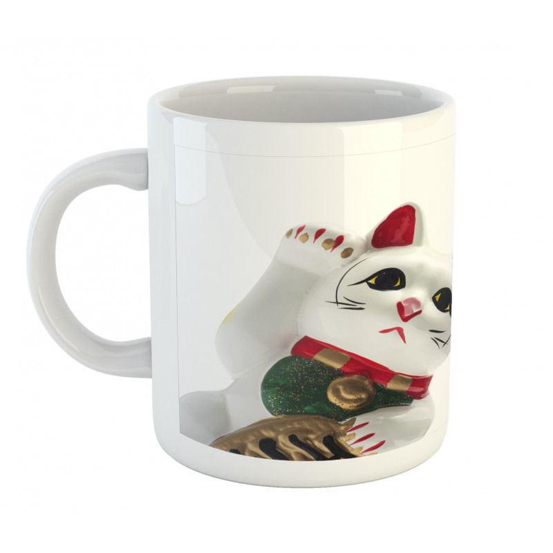 Lucky Cat Neko Waveing Mug