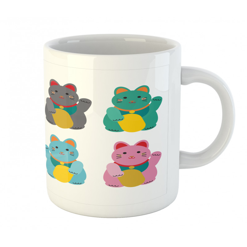 Colorful Maneki Neko Mug