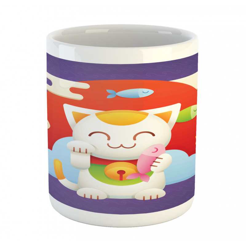 Maneki Neko Coins Fish Mug