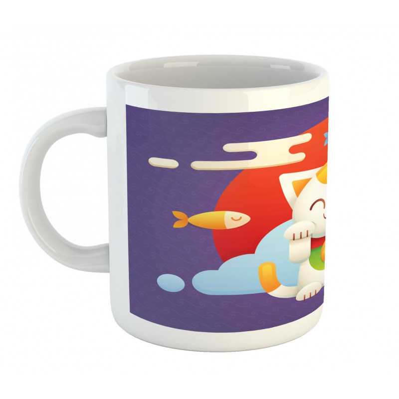 Maneki Neko Coins Fish Mug