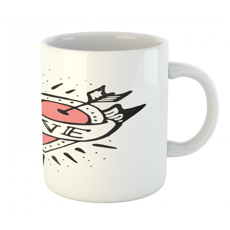 Motifs and Heart Drawing Mug