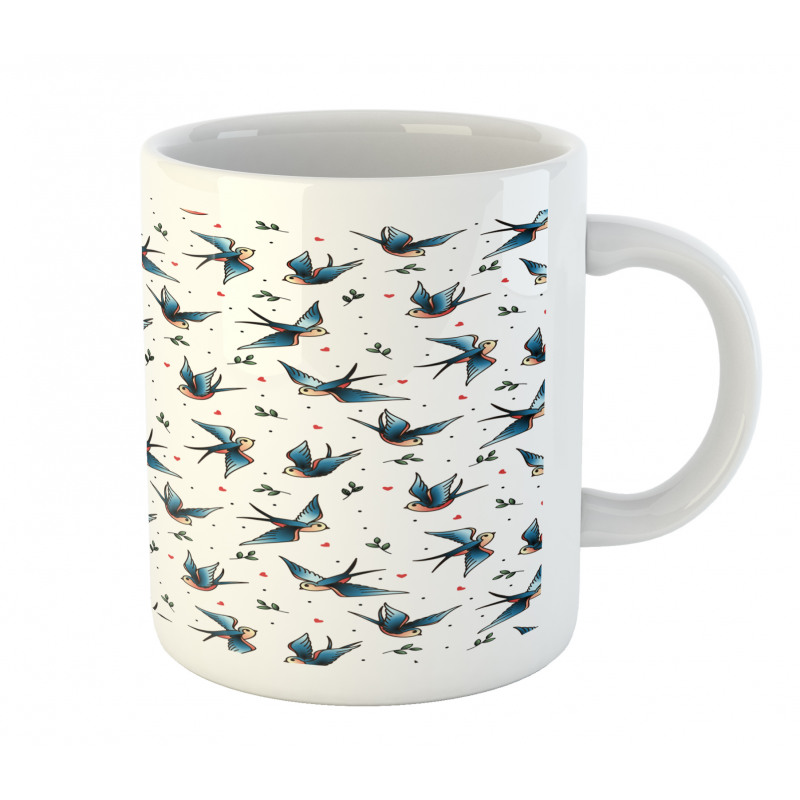 Flying Bird Heart Branch Mug