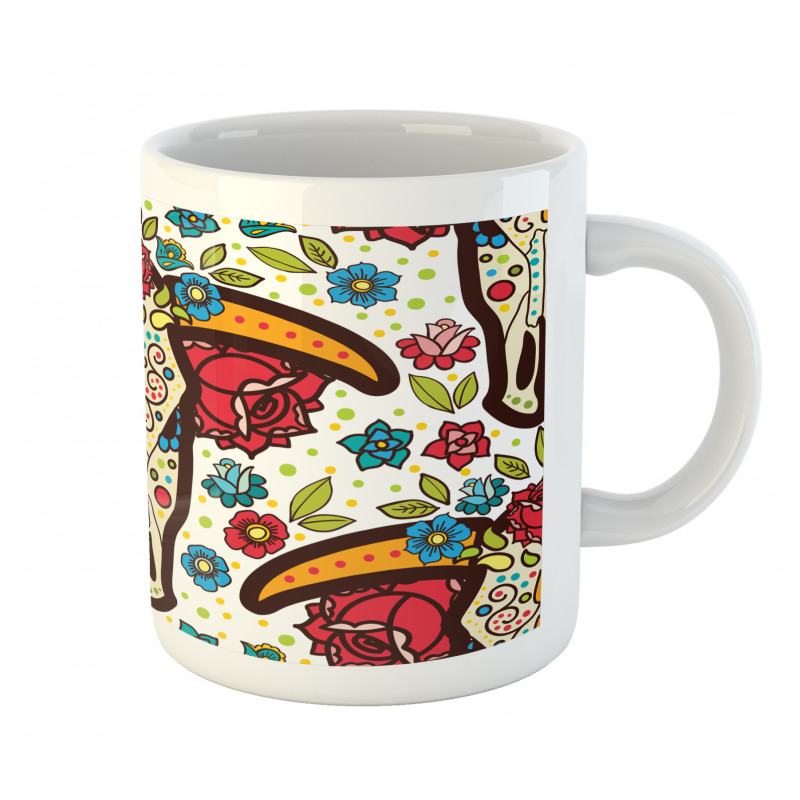 Mexican Folk Animal Skull Mug