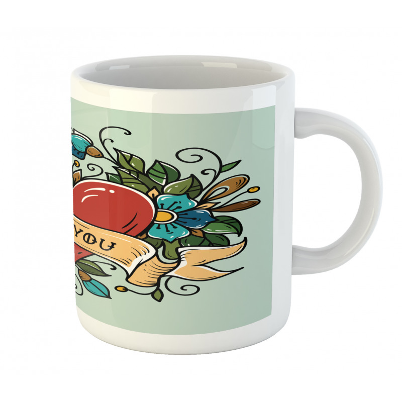 I Love You Ribbon Heart Mug