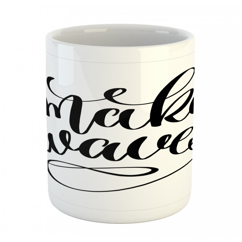 Monochrome Style Cursive Mug