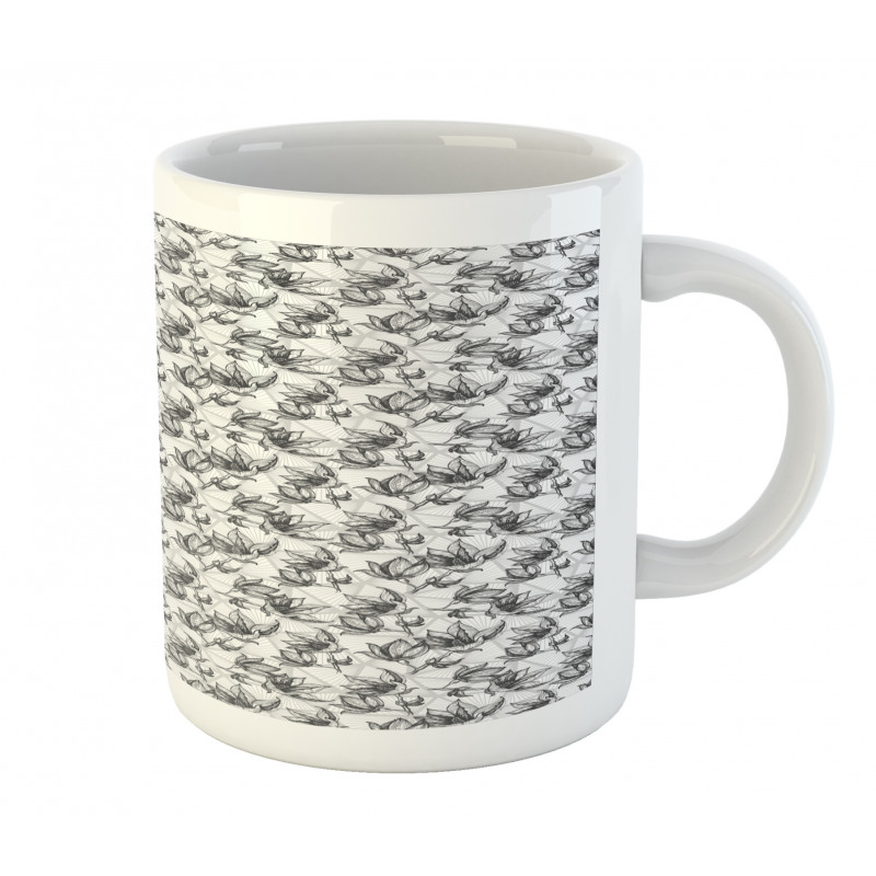 Flowers on Polygonal Art Mug